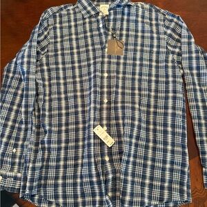 Brooks Brothers Navy and White Checkered Shirt